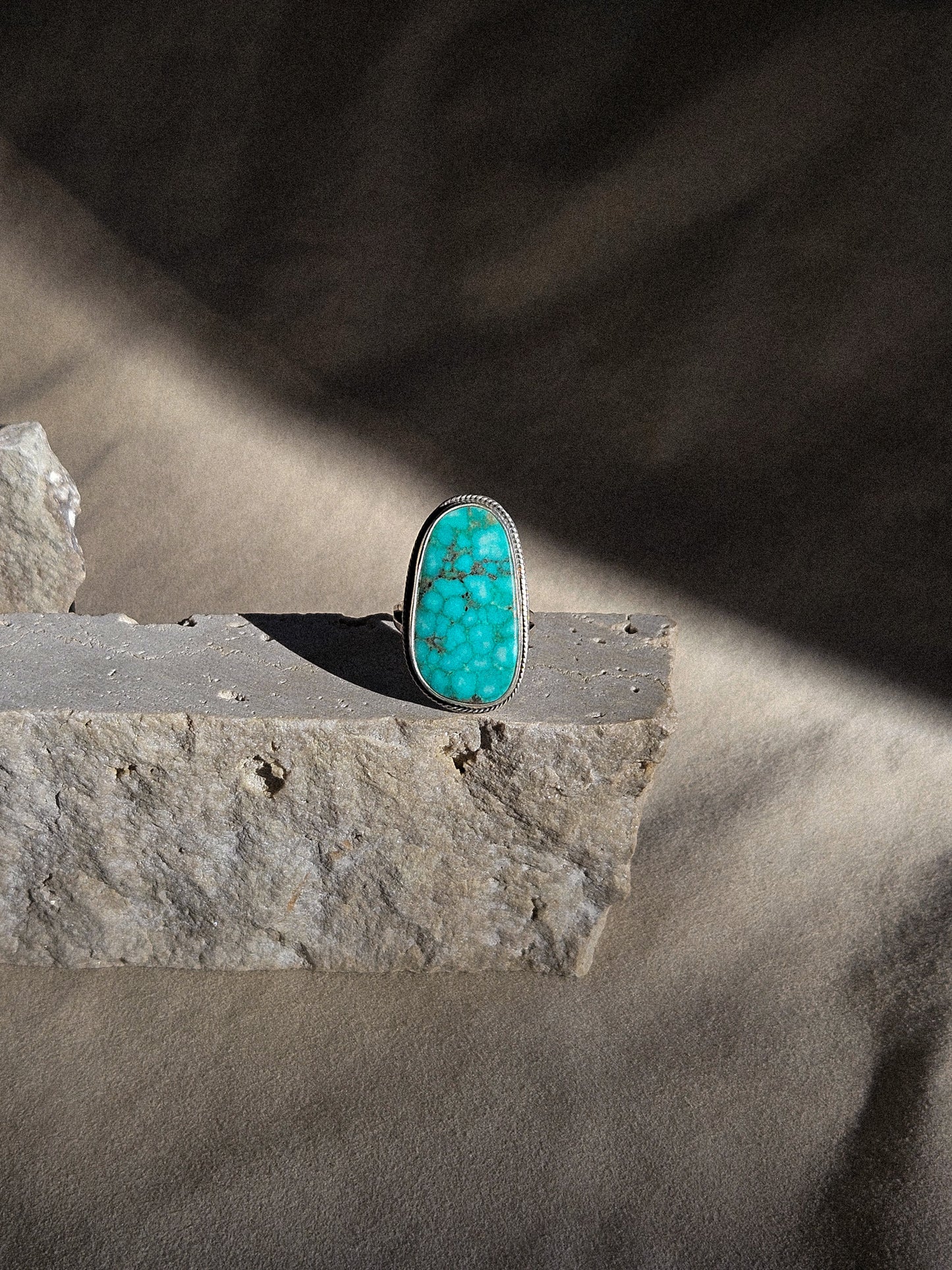 CAMPITOS TURQUOISE RING, ROPE DETAIL - SZ 9