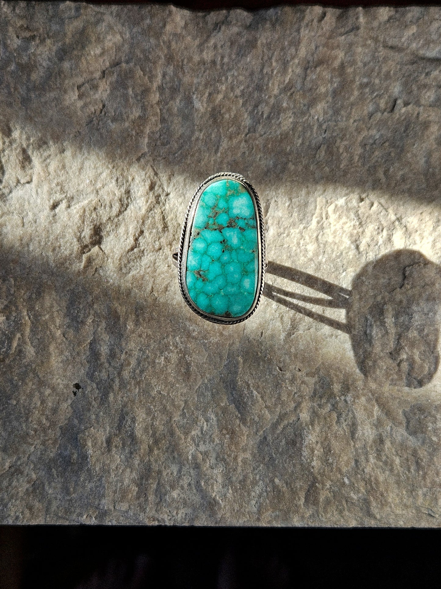 CAMPITOS TURQUOISE RING, ROPE DETAIL - SZ 9