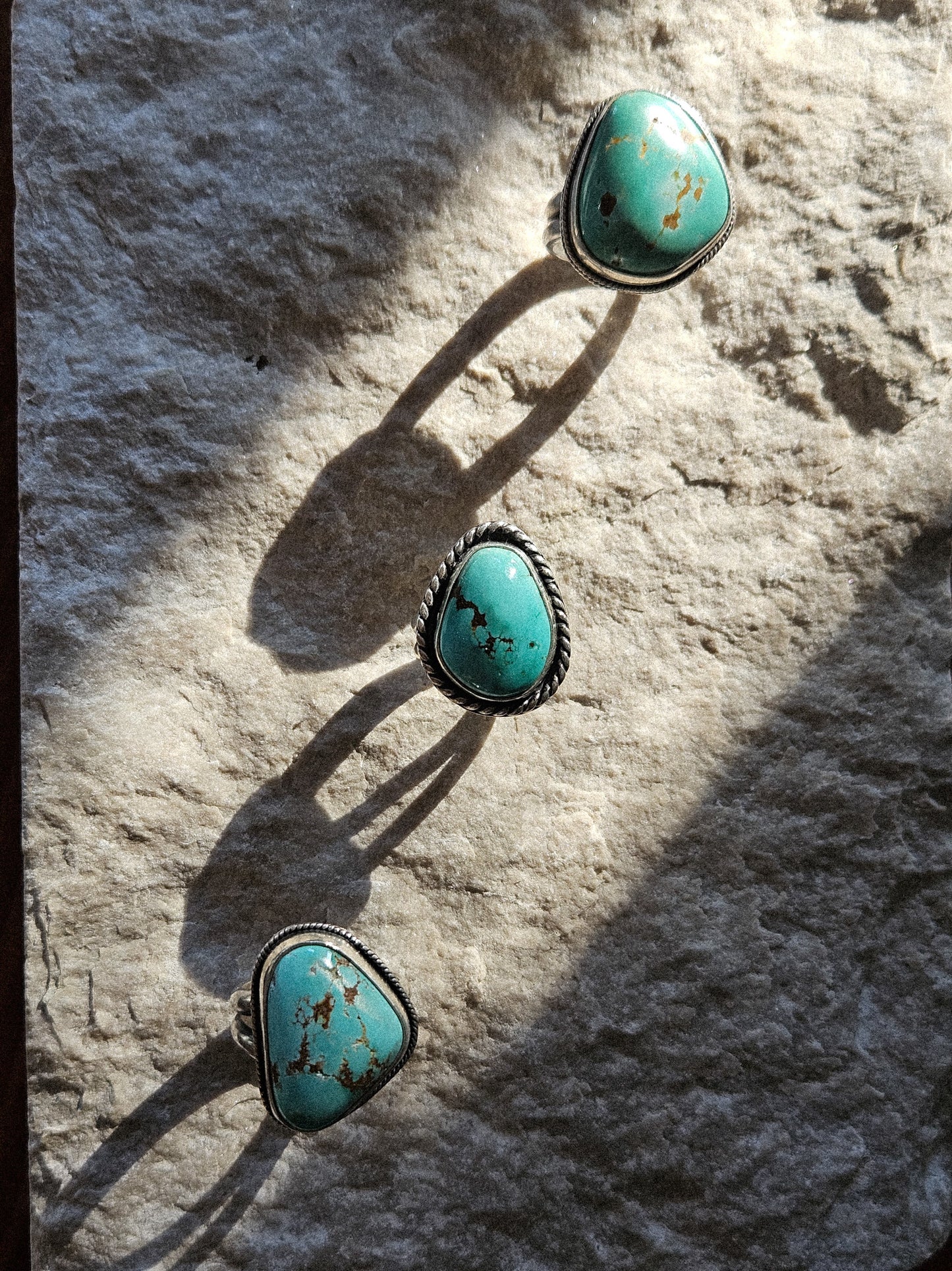 FOX TURQUOISE RING, ROPE DETAIL - SZ 6.5