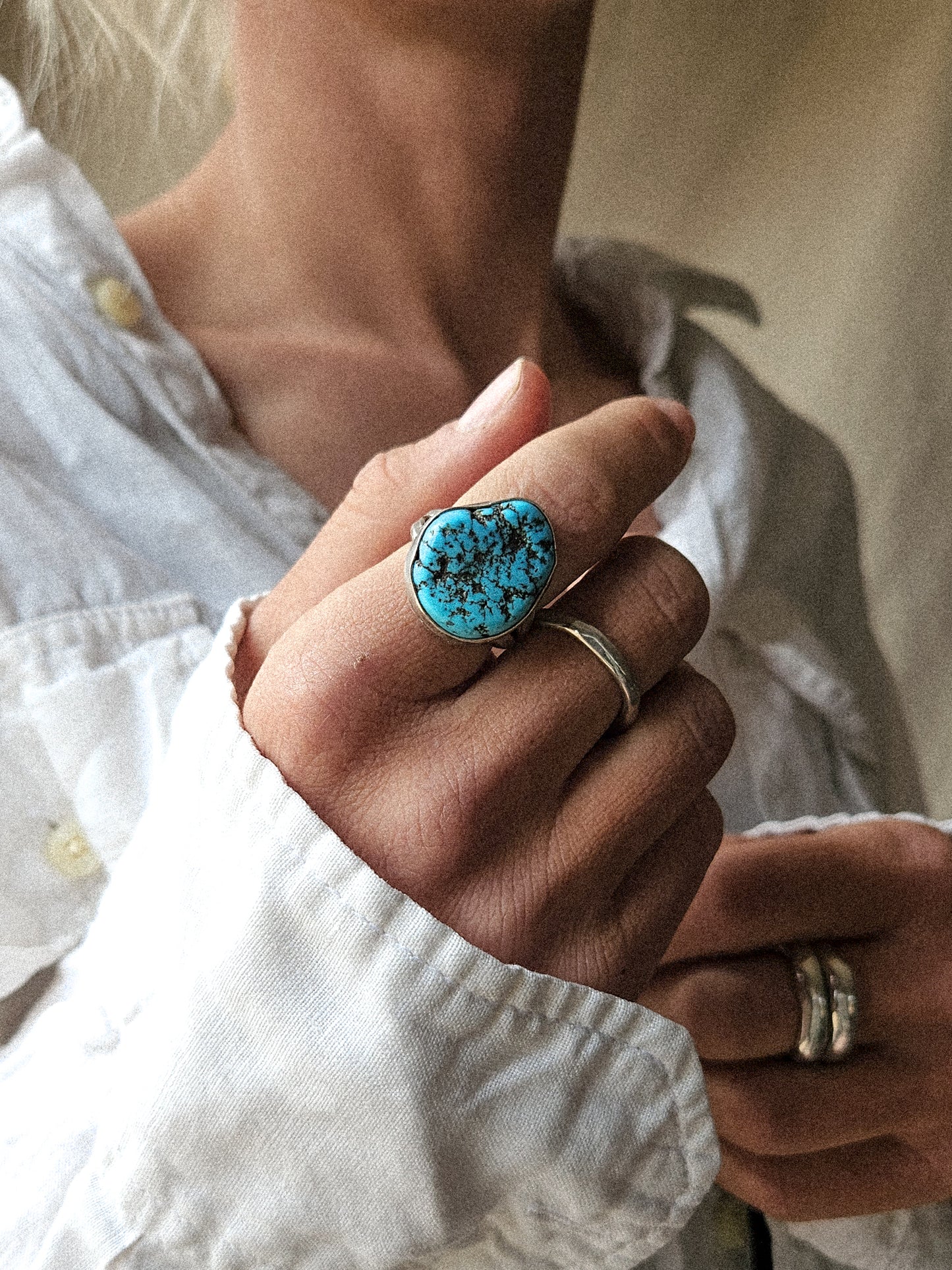 KINGMAN NUGGET TURQUOISE RING LARGE - SZ 8